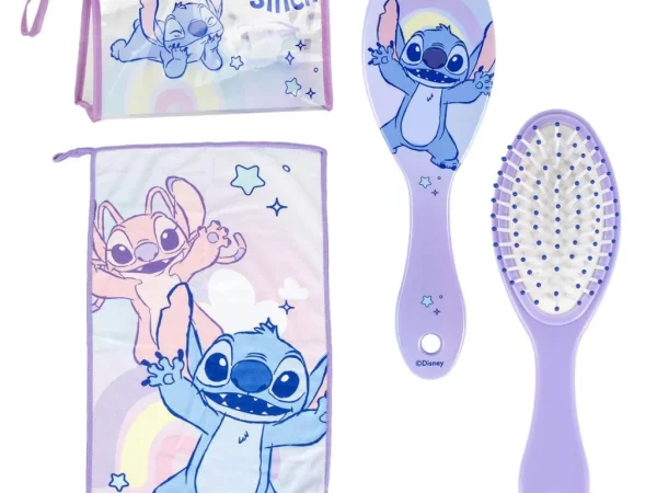 Παιδικό Kit Υγιεινής Lilo & Stitch Με Πετσέτα, Βούρτσα Μαλλιών & Νεσεσέρ