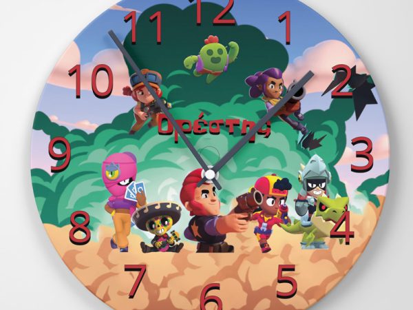 Ρολόι Τοίχου Brawl Stars από Ξύλο MDF (26x26cm)