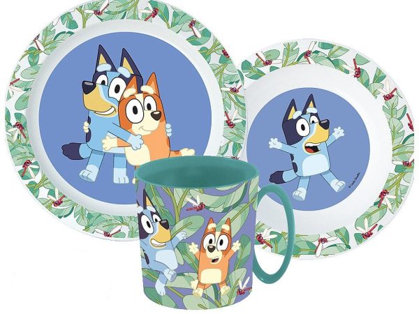 Σετ επιτραπέζιων σκευών Bluey Leaves, micro πλαστικό σετ με κούπα 265 ml