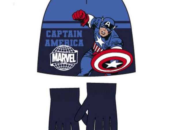 Σετ παιδικού σκούφου & γαντιού Avengers Captain America 52 εκ.
