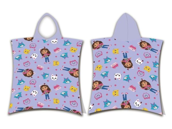 Gabby's Dollhouse Meowgical πόντσο με πετσέτες θαλάσσης 55x110 cm (Γρήγορο στέγνωμα)