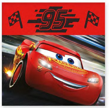 BRM016095 Πετσέτα χεριών Disney Cars Flag, πετσέτα προσώπου, πετσέτα 30x30cm - Image 1