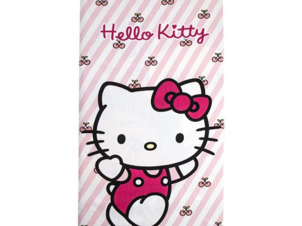 Πετσέτα μπάνιου Hello Kitty Cherry, πετσέτα θαλάσσης 70x140cm (Fast Dry)