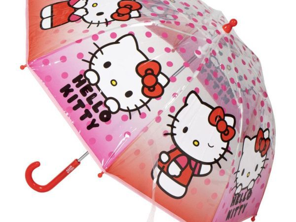Παιδική διαφανής ομπρέλα Hello Kitty Dots 71 εκ.