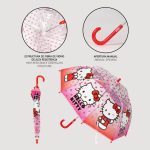 Παιδική διαφανής ομπρέλα Hello Kitty Dots 71 εκ. - Image 4