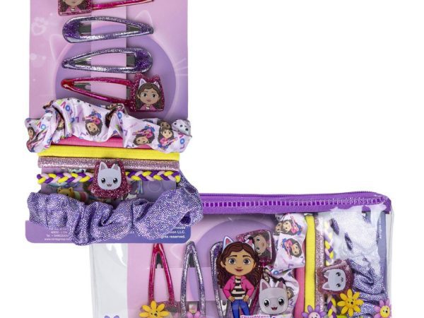 Σετ κλιπ μαλλιών και γραβάτα μαλλιών Gabby's Dollhouse Purrrple
