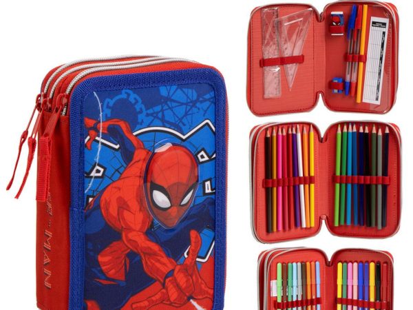 Θήκη μολυβιού Spiderman Web 3 επιπέδων
