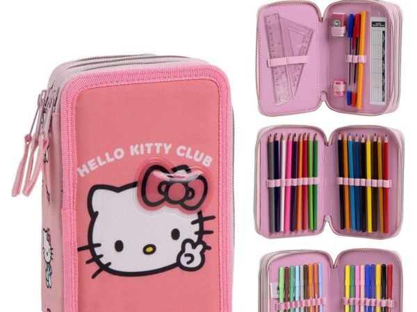 Μολυβοθήκη Hello Kitty Club προγεμισμένη 3 στρώσεων