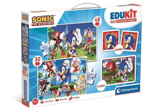 Συλλογή παιχνιδιών 4 σε 1 χαρακτήρων Sonic the Hedgehog Clementoni