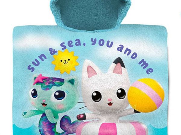 Gabby's Dollhouse Sun and Sea πετσέτα πόντσο θαλάσσης 60x120 cm