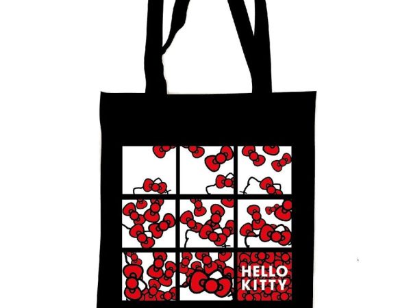 Τσάντα Hello Kitty Bows από καμβά, τσάντα για ψώνια 44 εκ.