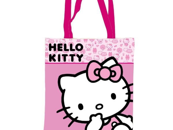 Hello Kitty ροζ τσάντα από καμβά, τσάντα για ψώνια 44 εκ.
