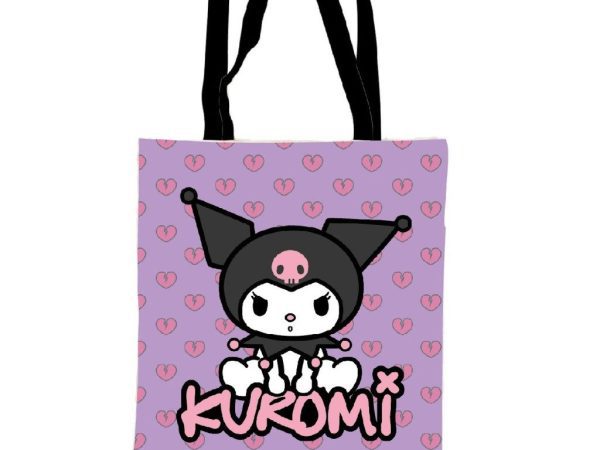 Τσάντα tote από καμβά Kuromi, τσάντα για ψώνια 44 εκ.
