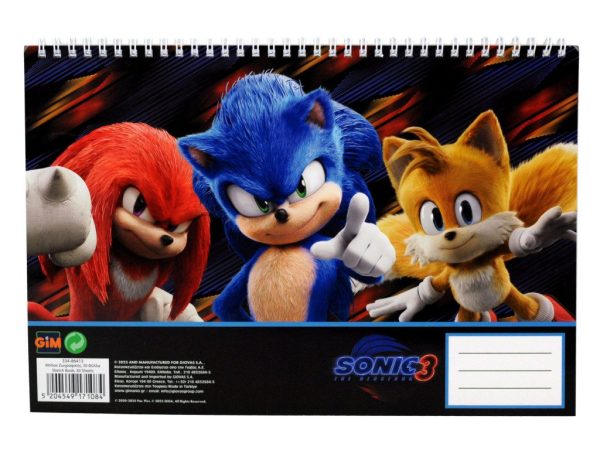 Sonic the Hedgehog Hype Man A/4 σπιράλ μπλοκ σχεδίασης, 30 φύλλα