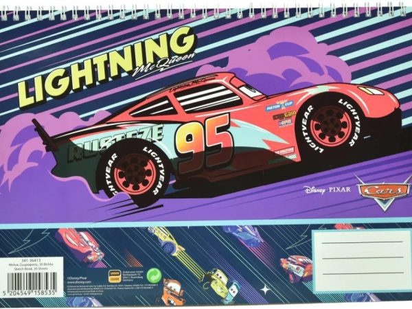 Μπλοκ σχεδίασης Disney Cars Lightning A/4 σε σπιράλ, 30 φύλλα