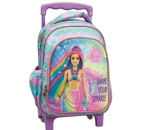 Barbie Τσάντα Νηπιαγωγείου με Ροδάκια