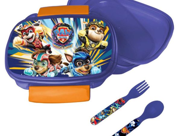Κουτί σάντουιτς Paw Patrol Power Up + σετ μαχαιροπήρουνων