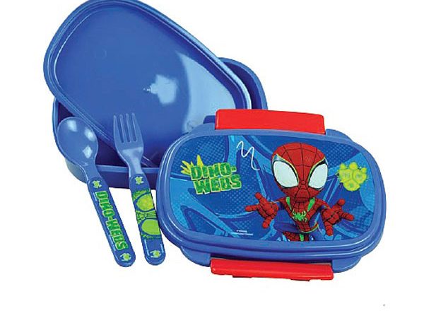 Κουτί σάντουιτς Spiderman Dino-Webs + σετ μαχαιροπήρουνων