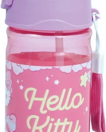 Πλαστικό μπουκάλι Hello Kitty Unicorn με γάντζο 350 ml