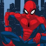 Πετσέτα μπάνιου Spiderman City, πετσέτα θαλάσσης 70x140cm