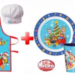 Σετ Χριστουγεννιάτικης ποδιάς και πλαστικό σερβίτσιο Paw Patrol Holiday