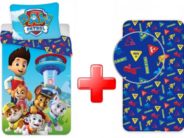 Σετ κλινοσκεπασμάτων Paw Patrol με εντοιχισμένο σεντόνι