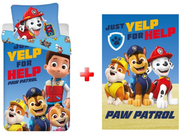 Σετ κλινοσκεπασμάτων και κουβερτών φλις Paw Patrol