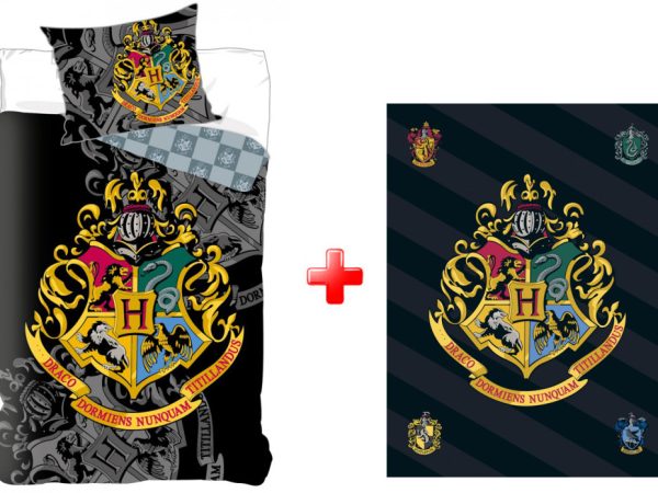 Παπλωματοθήκη Harry Potter Houses και σετ κουβέρτας από πολικό φλις