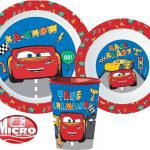 Σετ φαγητού Disney Cars, micro πλαστικό σετ, φλιτζάνι 260 ml