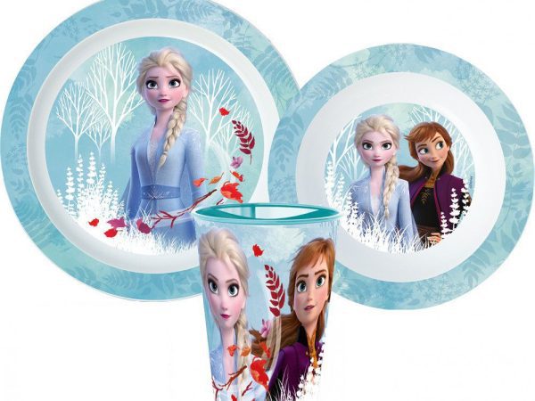 Σετ φαγητού Disney Frozen, micro πλαστικό σετ, με φλιτζάνι 260 ml
