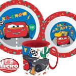 Σετ δείπνου Disney Cars, micro πλαστικό σετ με κούπα 350 ml
