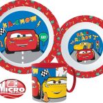 Σετ επιτραπέζιων σκευών Disney Cars, micro πλαστικό σετ με κύπελλο 265 ml