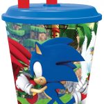 Ποτήρι με καλαμάκι Sonic the Hedgehog Adventure, πλαστικό 430 ml