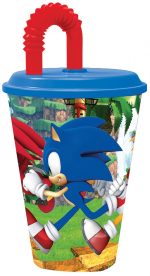 Ποτήρι με καλαμάκι Sonic the Hedgehog Adventure, πλαστικό 430 ml