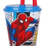 Ποτήρι Spiderman Streets Straw, Πλαστικό 430 ml