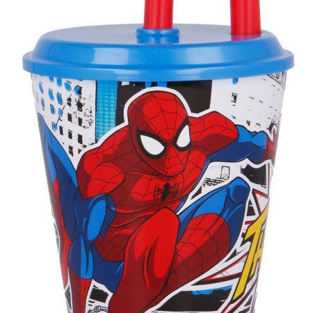 Ποτήρι Spiderman Streets Straw, Πλαστικό 430 ml