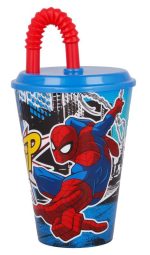 Ποτήρι Spiderman Streets Straw, Πλαστικό 430 ml - Image 2