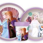 Αντιολισθητικό σετ φαγητού Disney Frozen Journey, micro πλαστικό σετ