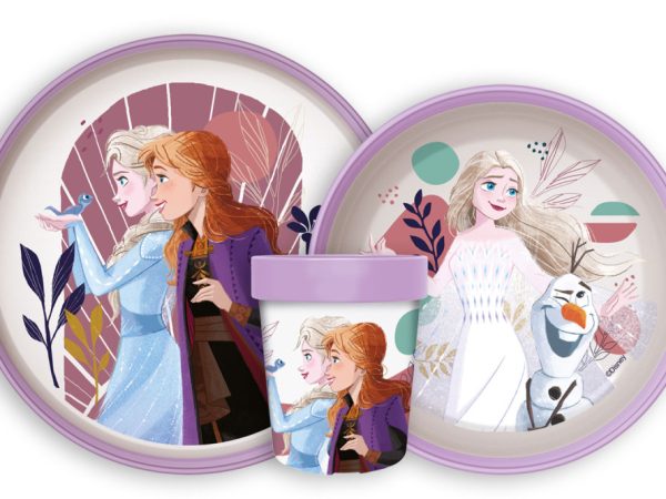 Αντιολισθητικό σετ φαγητού Disney Frozen Journey, micro πλαστικό σετ