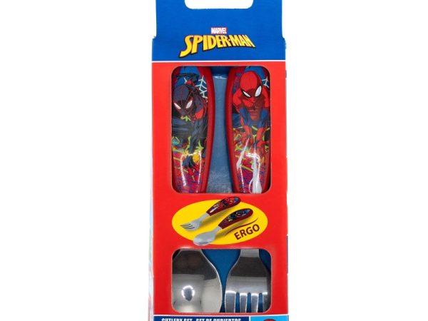 Μεταλλικό εργονομικό σετ μαχαιροπήρουνων Spiderman Moving Target - 2 τεμάχια