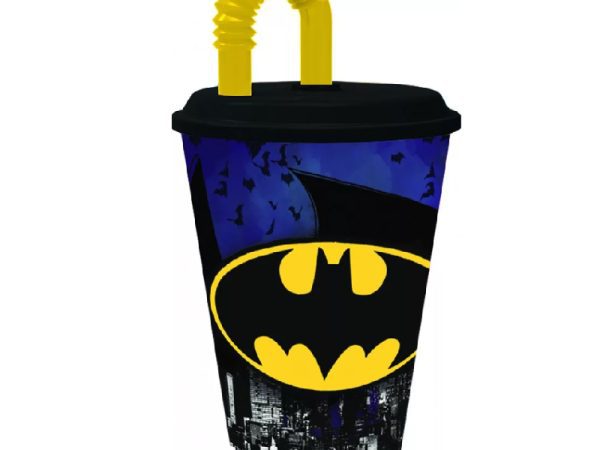 Batman Ποτήρι με Καλαμάκι & Καπάκι Bat Signal