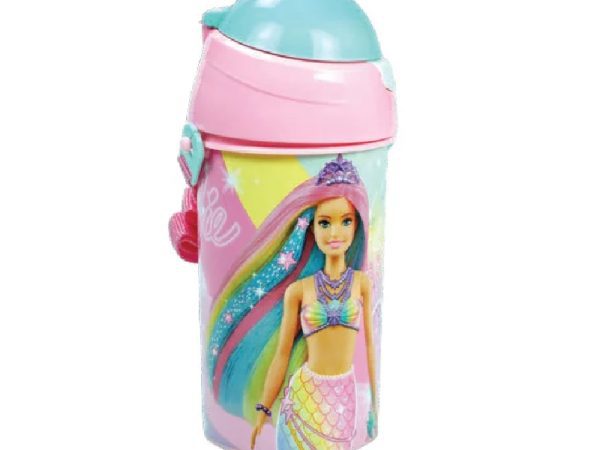Barbie Παιδικό Μπουκάλι Νερού με Καπάκι Flip