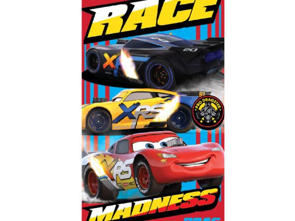 Πετσέτα μπάνιου Disney Cars Race, πετσέτα θαλάσσης 70x137 cm (Fast Dry)