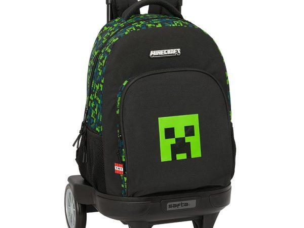 Τσάντα σχολική με ενισχυμένο τρόλλεϋ 45εκ. Minecraft "Tnt" Safta