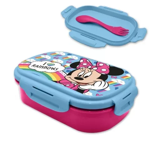 Disney Minnie Rainbows Sandwich Box + Σετ Μαχαιροπίρουνα