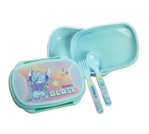 Disney Lilo & Stitch Sandwich Box + Σετ Μαχαιροπίρουνα