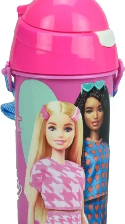 Barbie Πλαστικό Παγούρι Σπορ 500ml με Λουράκι