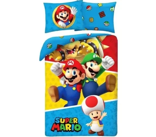 Super Mario Σετ Παπλωματοθήκη 140x200 cm + Μαξιλαροθήκη 70x90