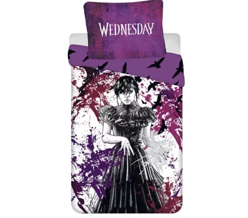 Wednesday Raven Σετ Παπλωματοθήκη 140x200 cm + Μαξιλαροθήκη 70x90