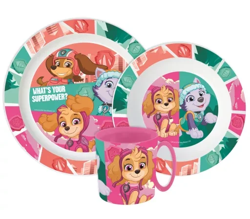 Paw Patrol Παιδικό Σετ Φαγητού με Κούπα